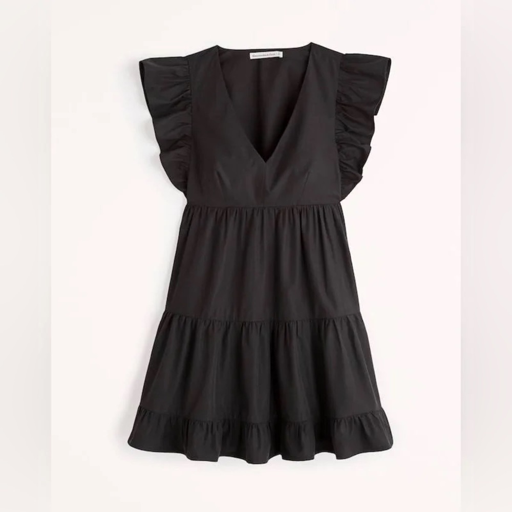 Abercrombie & Fitch Flutter Sleeve Tiered Mini Dress